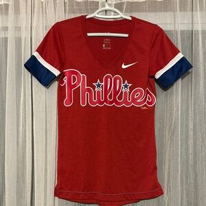 Nike Phillies Red V-Neck T-Shirt